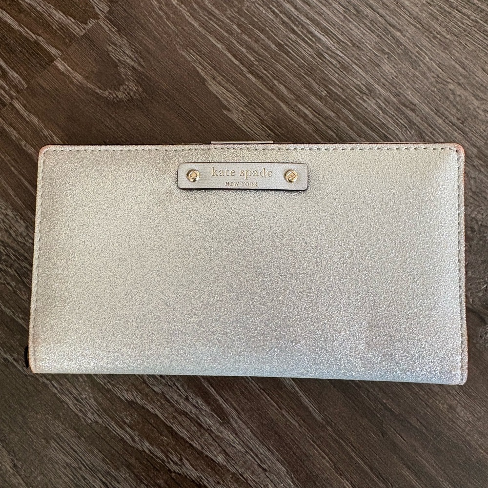 Kate Spade Metallic Silver bifold wallet